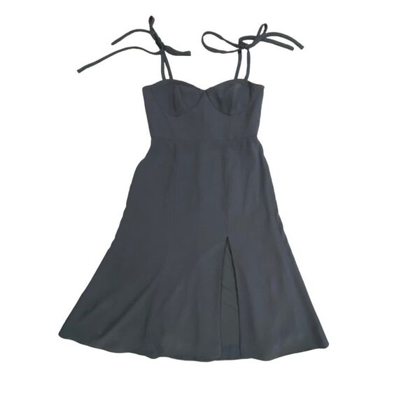 Norstrom Dessy Collections 3069 Midi Bustier Dress Silverstone Gray Size 14 - Picture 7 of 15